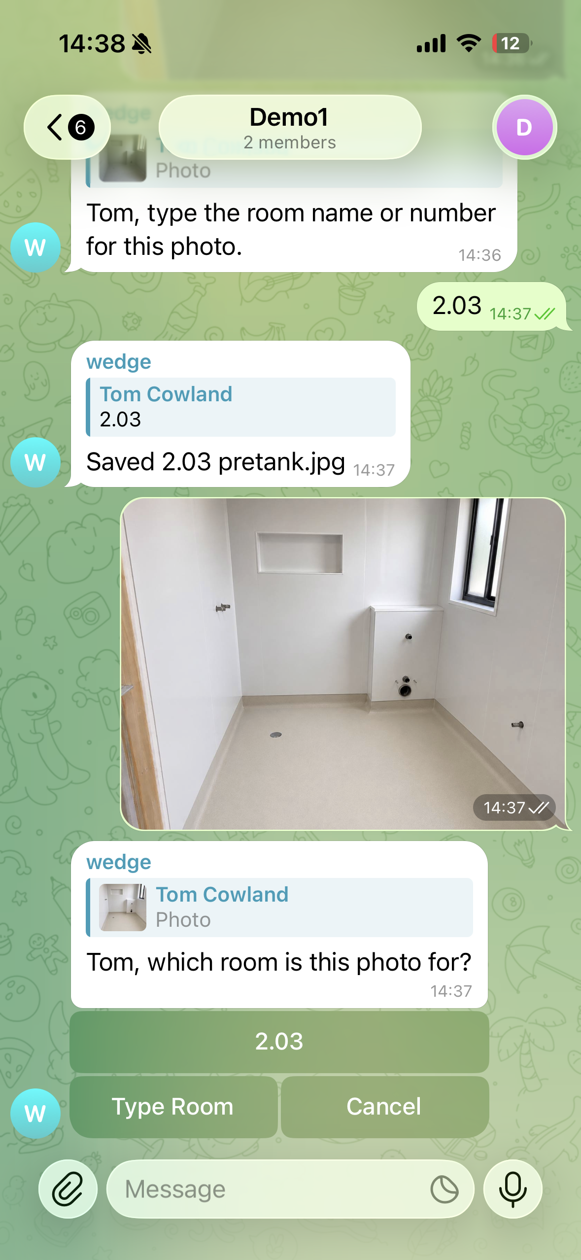 Telegram guided upload prompts